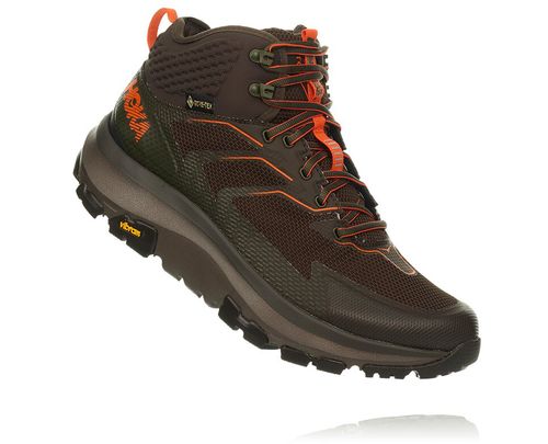 Hoka One One Herre Toa Gore-tex Fjellsko Svart Olive/ Oransje Norge-02ZUI